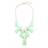 ‘Kai’ Seafoam Geometric Stone Cluster Statement Necklace