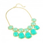 Ombre Mint HoneyComb Faceted Geo Stone Necklace
