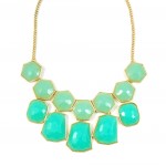 Ombre Mint HoneyComb Faceted Geo Stone Necklace