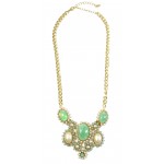 Amazon Mint Cabochon Crystal Cluster Statement Necklace 