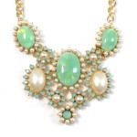 Amazon Mint Cabochon Crystal Cluster Statement Necklace 