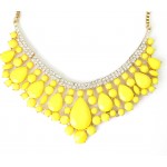 ‘Maryana’ Yellow Teardrop Pave Collar Statement Necklace