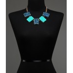 Turquoise Titanium Druzy Statement Necklace