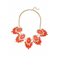 Anwen Coral Cabochon Bauble Burst Necklace