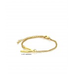 Dainty Sideway Horizontal Wishbone Gold Tone Chain Bracelet