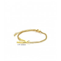 Dainty Sideway Horizontal Wishbone Gold Tone Chain Bracelet