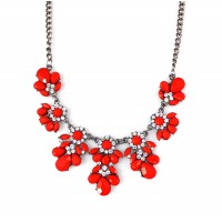 Flora Red Hematite Statement Necklace