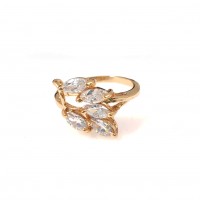 Crystal Flora Cubic Zirconia 18K Gold Ring