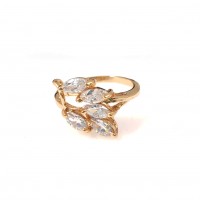 Crystal Flora Cubic Zirconia 18K Gold Ring