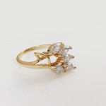 Crystal Flora Cubic Zirconia 18K Gold Ring