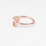 Duo Rose Gold Hearts Chic Dainty Ring