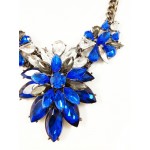Sapphire Petal Crystal Gemstone Statement Necklace