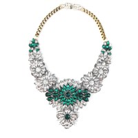 ‘Apolonia’ Emerald Crystal Stone Burst Statement Necklace