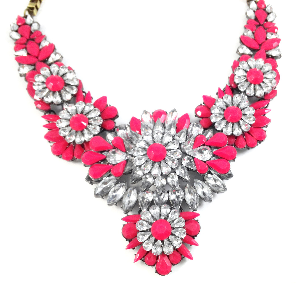 pattern necklace crochet stone Materials Necklace Crochet Pink 10 Cluster Free Pattern Crochet Size