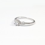 Solitaire Geo Crystal Cubic Zirconia Sterling Silver Ring