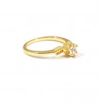 Solitaire Geo Crystal Cubic Zirconia 18k Gold Ring