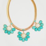 ‘Skyler’ Marbled Turquoise Flower Boho Necklace