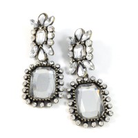 Let It Snow Antique Crystal GemStone Statement Stud Earrings