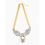 Winged Glory Crystal Wreath Statement Necklace