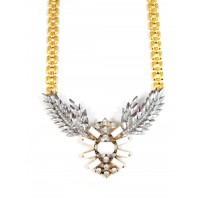 Winged Glory Crystal Wreath Statement Necklace