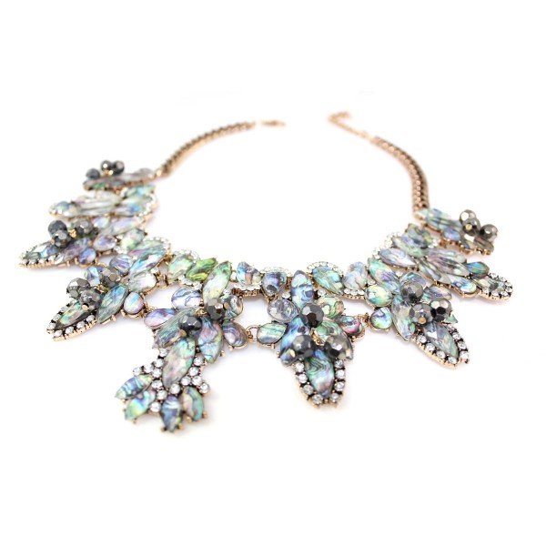 Gurnani Holographic Faceted Marquise Statement Necklace